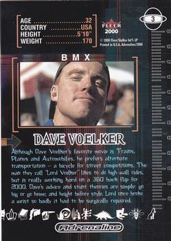 2000 Fleer Adrenaline - Gold #3 Dave Voelker Back